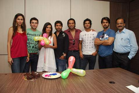 Bollywood actor Purabh Kohli celebrates his birthday with the star cast of &quot;Hide N Seek&quot; at Moserbaor office, Andheri