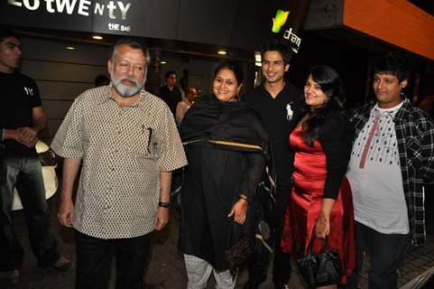 Bollywood actor Pankaj Kapoor at Shahid Kapoor''s suprise birthday bash at Escobar