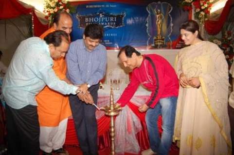 Udit Narayan and Naghma at 5th Bhojpuri Film Awards