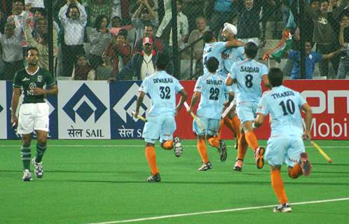 Sandeep Singh scored the 4th final goal for India and assured that India stays on top in the game during the Hero Honda World Cup on New Delhi, 28 Feb 2010