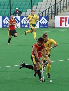 The match South-Africa Vs Spain during the Hero Honda Hockey World Cup on New Delhi, 28 Feb 2010