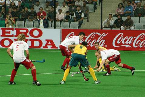The match England Vs Australia during the Hero Honda Hockey World Cup on New Delhi, 28 Feb 2010