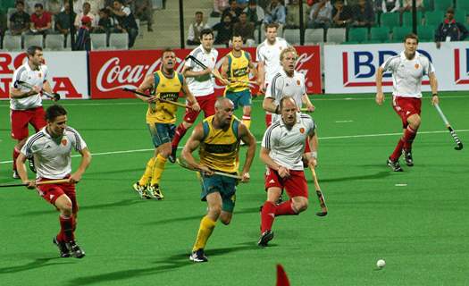 The match England Vs Australia during the Hero Honda Hockey World Cup on New Delhi, 28 Feb 2010