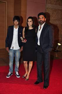 Sunil Shetty with his family at Ambani''s Big pictures bash at Grand Hyatt