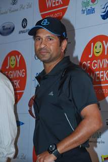 Sachin Tendulkar at Joy of Giving press meet at MCA, Bandra