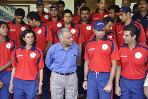 Indian cricketers promote &quot;Paathshala&quot; at a Charity Cricket Match in Mumbai on Tuesday Evening