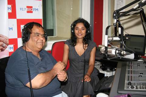 Tanishta Chaterjee and Satish Kaushik at Big FM studios at Andheri