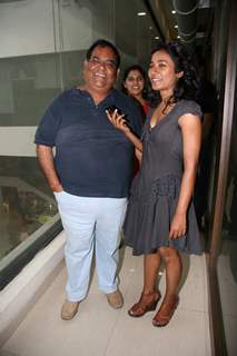 Tanishta Chaterjee and Satish Kaushik at Big FM studios at Andheri