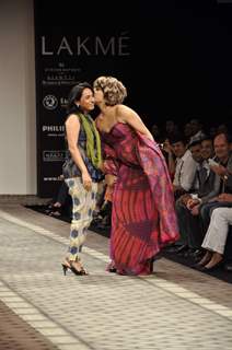 A model walk on the ramp during the Lakme Fashion Week on Day 1