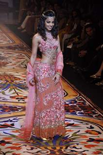 Mughda Godse walks on the Ramp for Pria Kataria Show at Lakme Fashion Week 2010