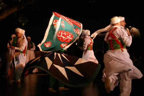 Egyptian folk troupe &quot;Al Tannoura&quot; performing during the International Festival of sacred arts at Indira Gandhi National Centre for Art, in New Delhi on Saturday 6 Mar 2010