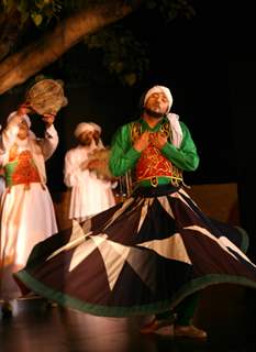 Egyptian folk troupe &quot;Al Tannoura&quot; performing during the International Festival of sacred arts at Indira Gandhi National Centre for Art, in New Delhi on Saturday 6 Mar 2010