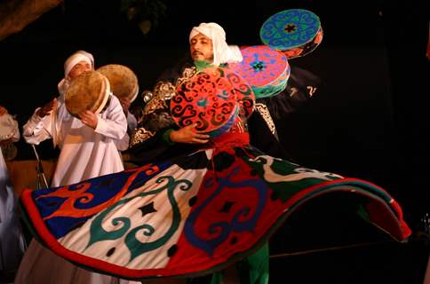 Egyptian folk troupe &quot;Al Tannoura&quot; performing during the International Festival of sacred arts at Indira Gandhi National Centre for Art, in New Delhi on Saturday 6 Mar 2010