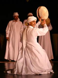 Egyptian folk troupe &quot;Al Tannoura&quot; performing during the International Festival of sacred arts at Indira Gandhi National Centre for Art, in New Delhi on Saturday 6 Mar 2010