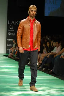 Model walks on the ramp for designer Leocanet Hemant at Lakme Fashion Week 2010