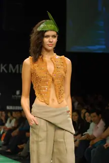 Model walks on the ramp for designer Leocanet Hemant at Lakme Fashion Week 2010