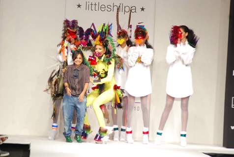 Models walk on the ramp for designer Littleshilpa at Lakme Fashion Week 2010