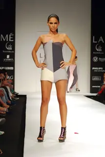 Model walks on the ramp for designer Shrivan Naresh at Lakme Fashion Week 2010