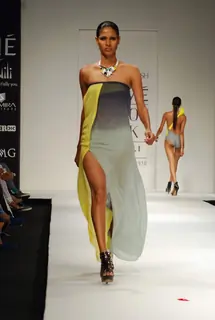Model walks on the ramp for designer Shrivan Naresh at Lakme Fashion Week 2010
