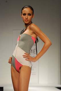 Model walks on the ramp for designer Shrivan Naresh at Lakme Fashion Week 2010