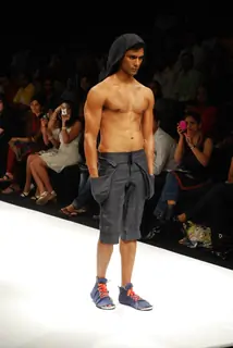 Model walks on the ramp for designer Amalaraj Sengupta at Lakme Fashion Week 2010