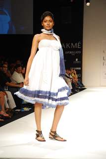Model walks on the ramp for designer Asmita Marwa at Lakme Fashion Week 2010