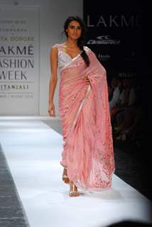 Model walks on the ramp for designer Anita Dongre at Lakme Fashion Week 2010