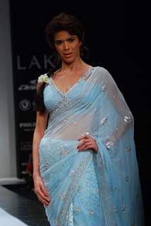 Model walks on the ramp for designer Anita Dongre at Lakme Fashion Week 2010