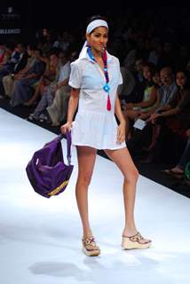 Model walks on the ramp for Group Accessory Show at Lakme Fashion Week 2010