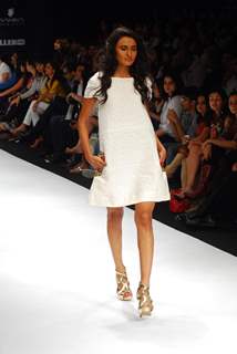 Model walks on the ramp for Lina Tipnis at Lakme Fashion Week 2010