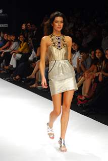 Model walks on the ramp for designer Payal Singhal at Lakme Fashion Week 2010