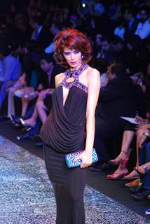 Model walks on the ramp for designer Suneet Verma at Lakme Fashion Week 2010