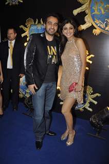 Shilpa Shetty with Raj Kundra at her ''Royalty'' restaurant opening, Bandra