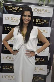 Bollywood Actor Sonam Kapoor at the launch of Spring Summer 2010 look ''Golden Girl'' in Mumbai on Sunday,14 March 2010