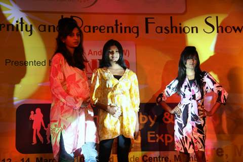 Pregnant women strike pose during Maternity and Parenting Fashion Show in Mumbai on Sunday,14 March 2010