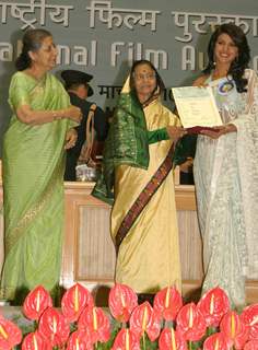 President Pratibha Devisingh Patil presenting best actress award to Priyanka Chopra at the ''''56 National Film Awards'''', in New Delhi on Friday