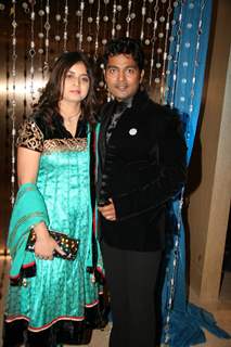 Navin Prabhakar with wife Seema at their wedding anniversary in Goregaon