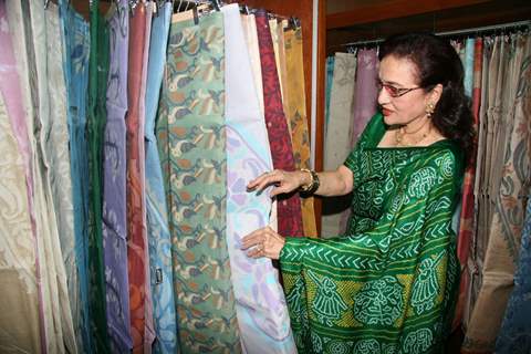 Asha Parekh Unveils Shubhrata Dutta''s Jamdani Saree collection at Juhu in Mumbai on Tuesday evening