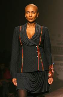 A Model showcasing designer Payal Jain''s creation at the Wills Lifestyle India Fashion Week 2010, in New Delhi on Friday