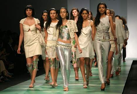 Models showcasing designers Lecoanet Hemant''s creation at the Wills Lifestyle India Fashion Week-2010, in New Delhi on Saturday 27 March