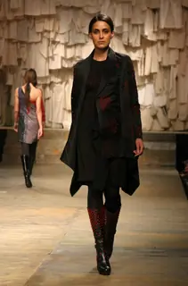 Model showcasing designer Rajesh Pratap Singh''s creation during the Grand Finale of Wills Lifestyle India Fashion Week-2010, in New Delhi