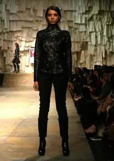 Model showcasing designer Rajesh Pratap Singh''s creation during the Grand Finale of Wills Lifestyle India Fashion Week-2010, in New Delhi