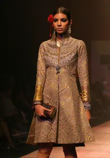 A Models showcasing designer J J Valaya,s creation at the Wills Lifestyle India Fashion Week-2010, in New Delhi