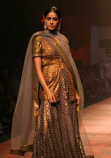 A Models showcasing designer J J Valaya,s creation at the Wills Lifestyle India Fashion Week-2010, in New Delhi