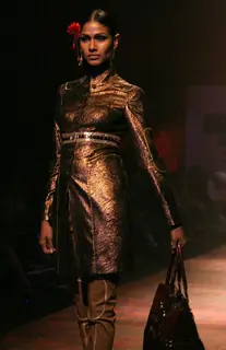 A Models showcasing designer J J Valaya,s creation at the Wills Lifestyle India Fashion Week-2010, in New Delhi