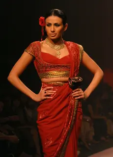 A Models showcasing designer J J Valaya,s creation at the Wills Lifestyle India Fashion Week-2010, in New Delhi