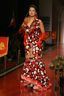 Designer Ritu Beri showcasing a her creation during the Wills Lifestyle India Fashion Week-2010, in New Delhi