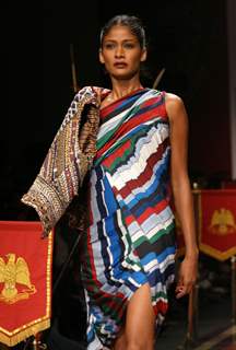 A Model showcasing designer Ritu Beri,s creation at the Wills Lifestyle India Fashion Week-2010, in New Delhi