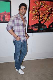 Ruslaan Mumtaaz at Pradeep Maheshwar''s solo exhibition at Nariman Point