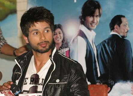 Bollywood actor Shahid Kapoor visited his old school &quot;Gyan Bharti&quot; in New Delhi 14 April 2010 to promote his film &quot;Paathshala&quot; and revive his childhood memories